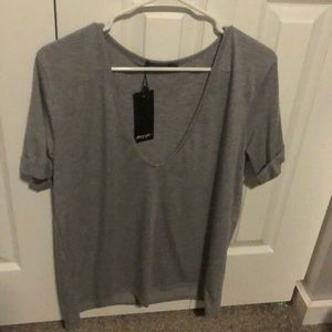 Nasty Gal gray V Neck NWT
